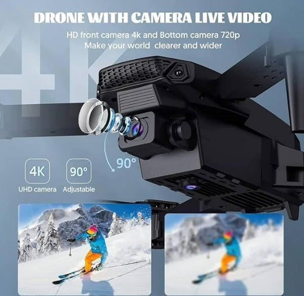 Drone with 4k Camera Foldable 1080P HD Drone with FPV Live Video, Smart Gestures Selfie, Altitude Hold, One Key Take Off/Landing, 3D Flips for Kids and Adults